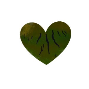 Green Heart Finger Lakes Holographic Sticker Large