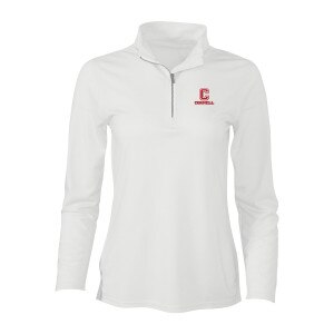 Women's Cornell Heritage Block C Over Cornell Butter Stripe Half Zip