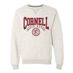 Women's Oversized Cornell with Big Red Banner Logo Crew