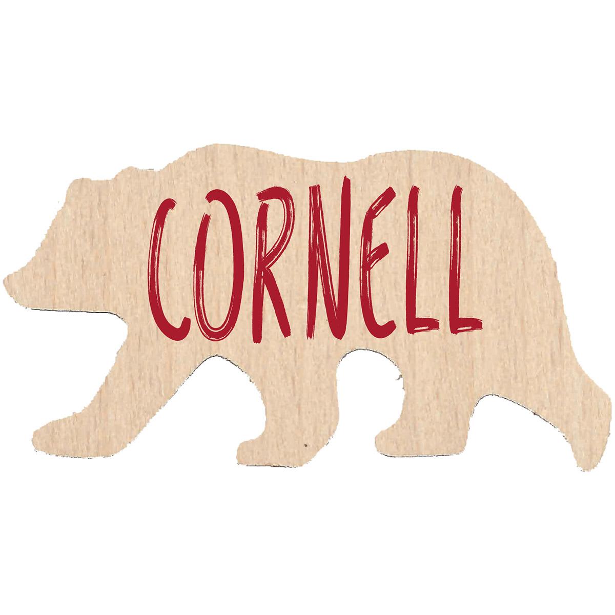 Walking Cornell Wooden Bear Magnet