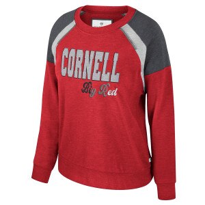 Women's Cornell Big Red Ombre Embroidered Crew