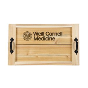 Weill Cornell Medicine Rustic Cedar Wood Serving Tray
