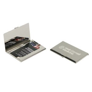 Weill Cornell Medicine Silver Plated Business Card Case