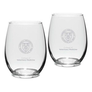 Cornell College of Veterinary Medicine Stemless Wine Glass Set