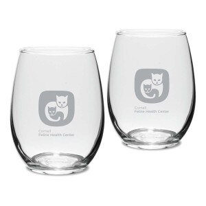 Cornell Feline Health Center Stemless Wine Glass Set