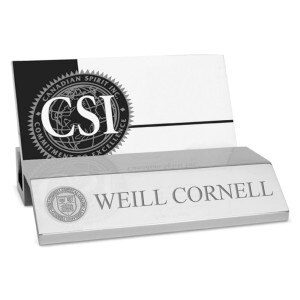 Weill Cornell Medicine Business Card Holder Silver