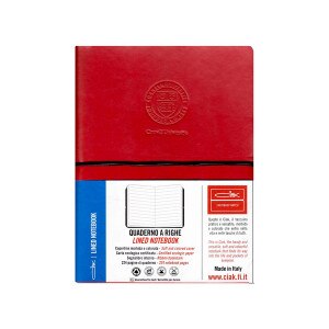 Italian Leather Imprinted Journal Red 5X6.5