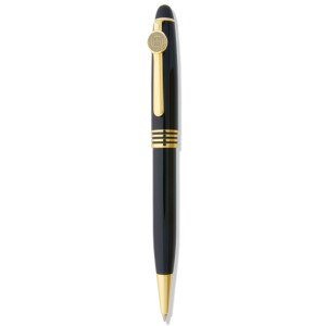 Black Lacquer Ballpoint Pen Gold Cornell Seal